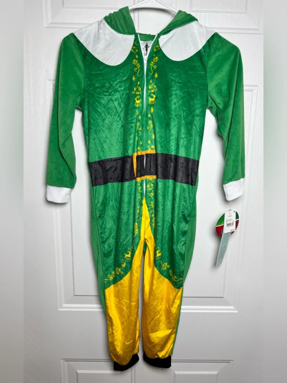 ELF Green, Yellow and white  Hooded Onesie Costume
